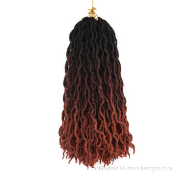 18 Inch 24 Strands Crochet Braids Goddess Ombre Color Faux Locs Synthetic Extension